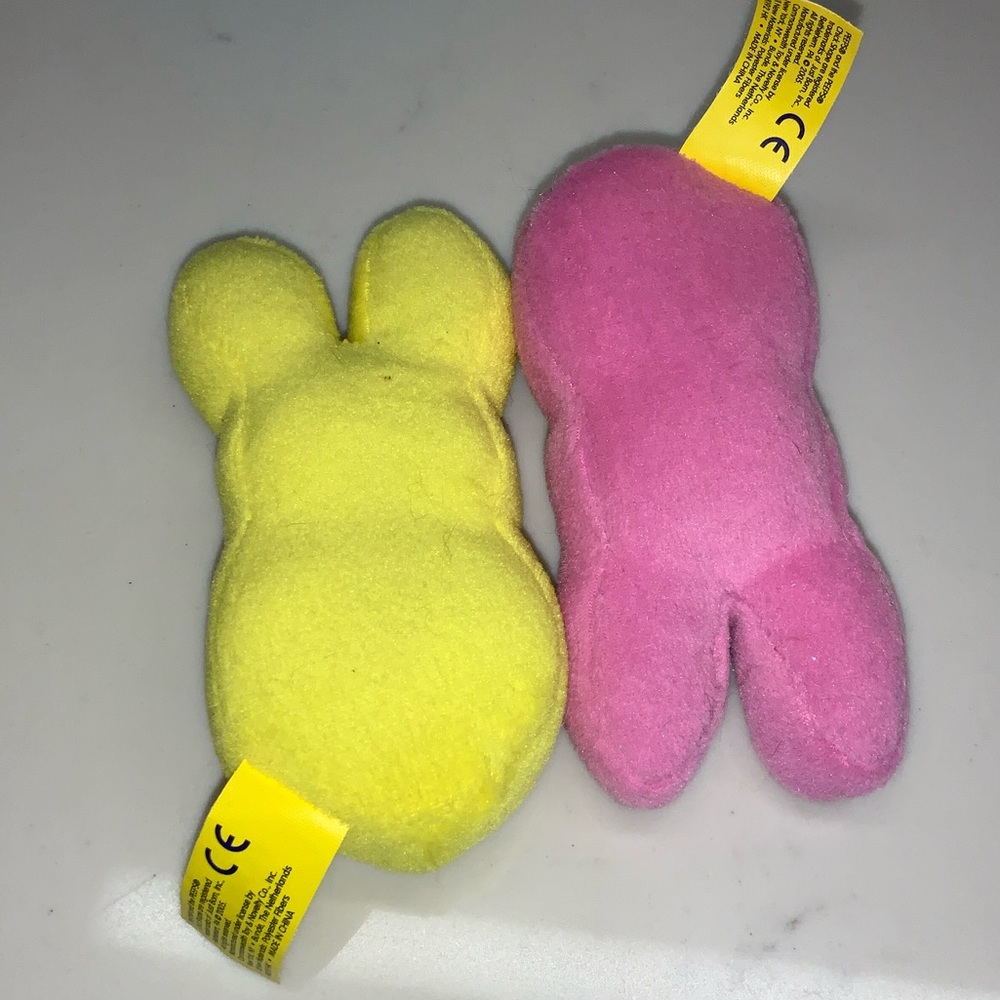 Peeps Plush Stuffed Animals Set -Blue, Pink, Yellow For Spring and Easter Basket - Picture 4 of 11
